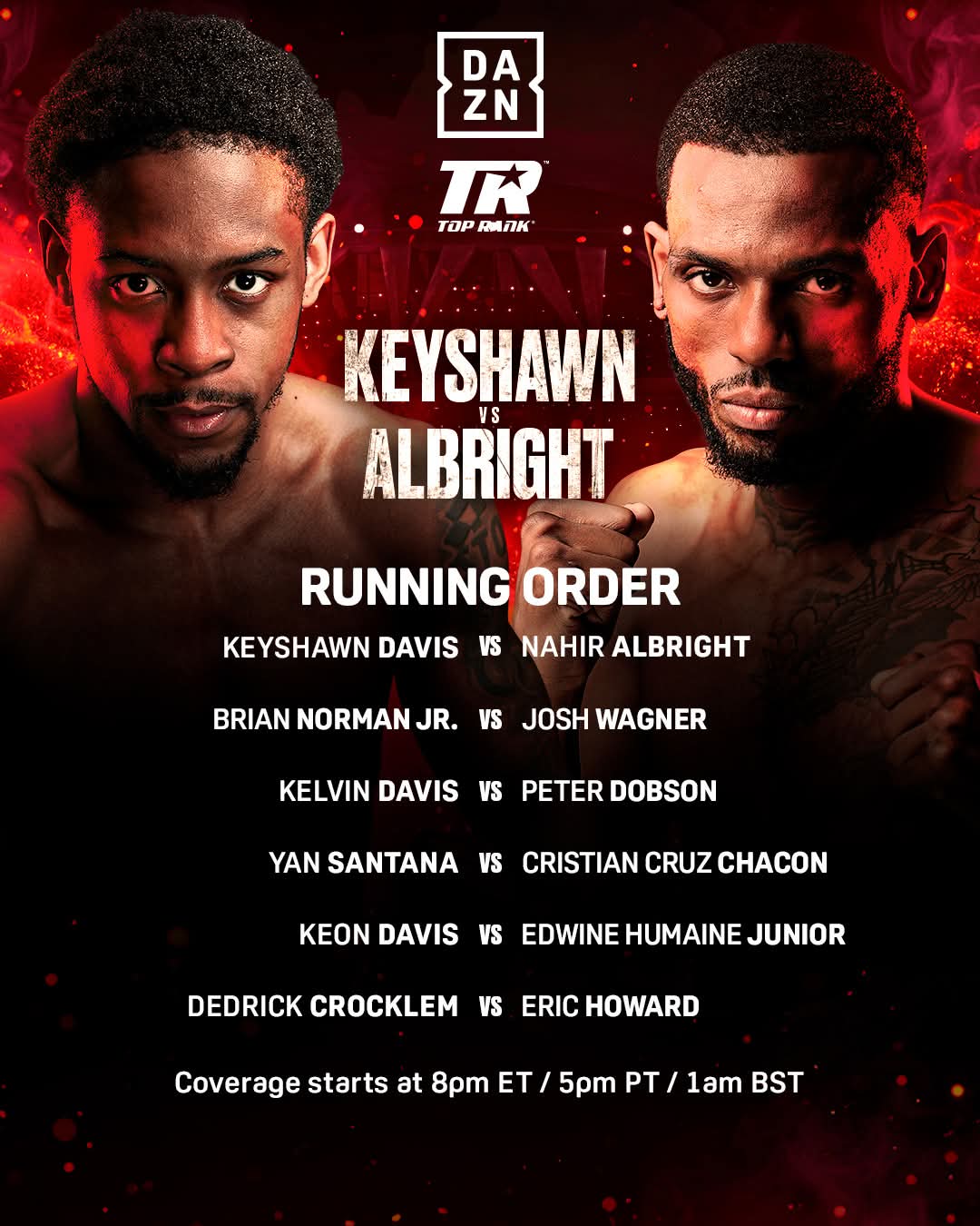 Keyshawn Davis Returns Against Nahir Albright on Loaded Top Rank Card