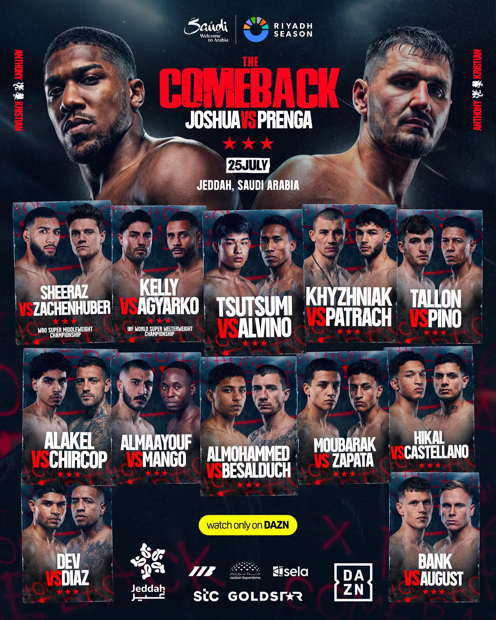 Two World Title Fights Added to Anthony Joshua July 25 Card!
